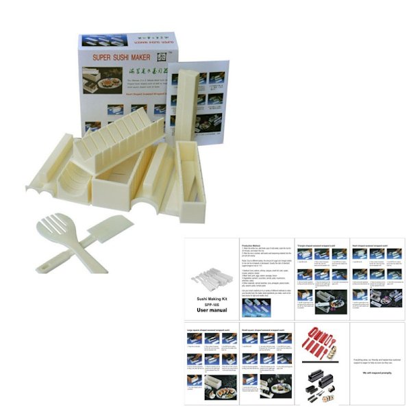 Sushi Making Kit Deluxe Edition med komplett Sushi Set 10 delar