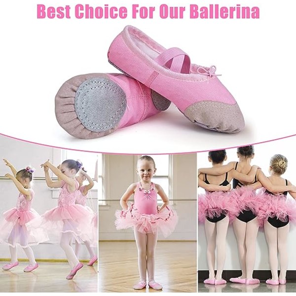 Balettskor för flickor med cap av premiumläder Balettskor Danc