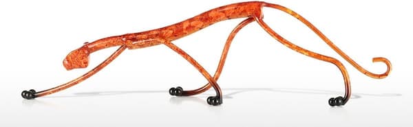 Leopard Overlooking Iron Sculpture Home Interior Decoration Craft
