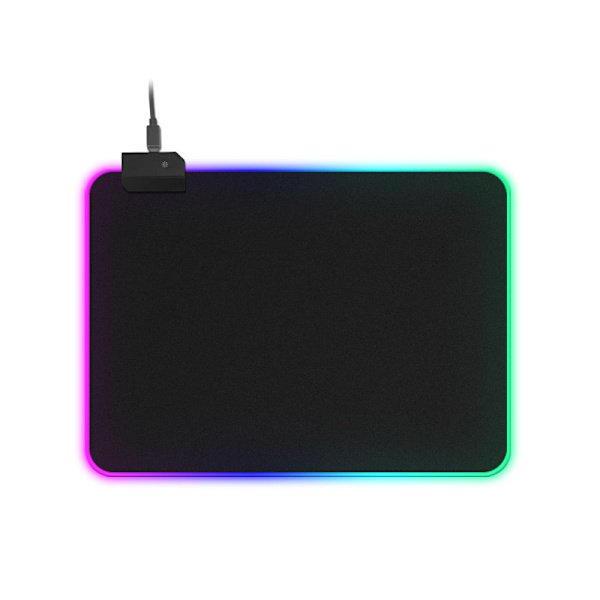 Gaming Musematte, Svart Premium Texture Musematte med 7 Lys