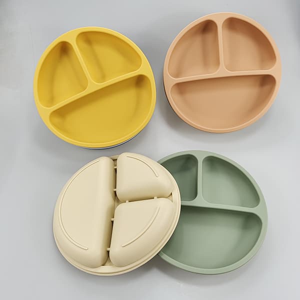 Baby Safe Sucker Silikon Spiseplate Solid Cute Cartoon Barn