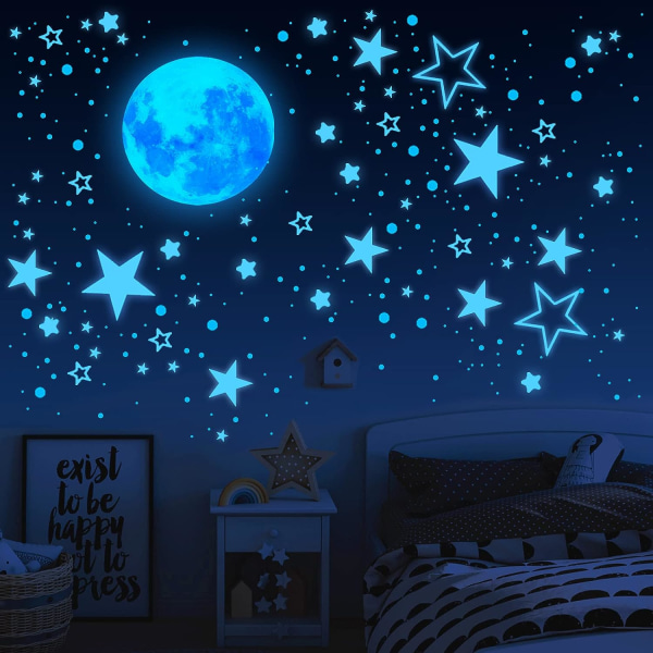 Luminous Stars Ceiling, 1049 Wall Stickers, Innehåller Moon och Sta