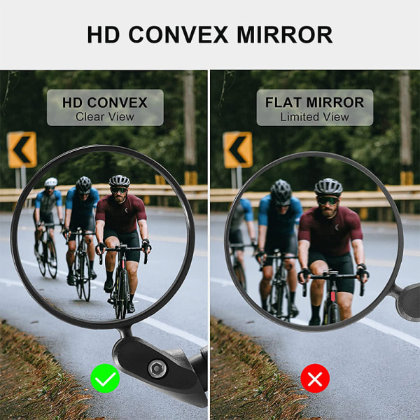 Cykel Spejl, HD, Eksplosionssikkert, Glasspejl (Anti-reflekterende Blå G