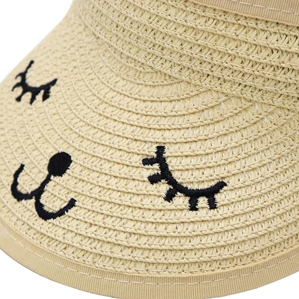 Baby Roll-up Straw Visor Hat Sun Hat, Kid Toddler Wide Brim Cute