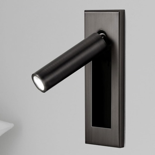 LED Læselampe til Soveværelse, 350° Rotation, 90° Foldbar, 3W Varmt Lys (Sort)