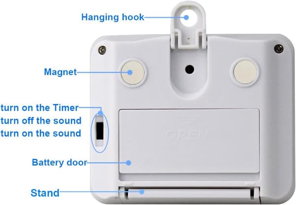 Køkken Timer, Madlavningstimer med Ur, Digital Timer, Stopur
