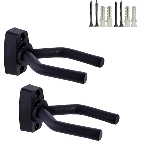 2-pack svarta väggfästen för gitarr - Vägghållare för gitarr