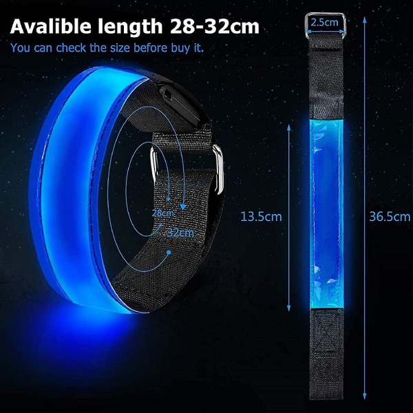 2-pack löparljus för löpare Uppladdningsbart LED-armband Reflec