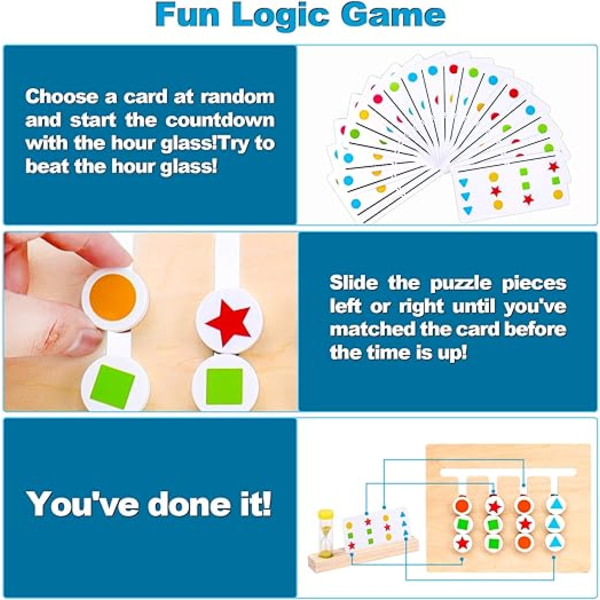 Læring Legetøj Slide Puslespil Farve & Form Matching Hjerne Teasers L