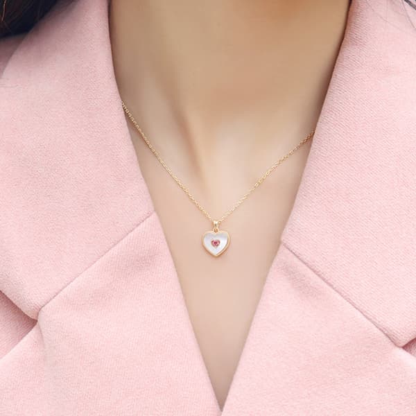 Peach Sweetheart Shell Halskjede - Gull