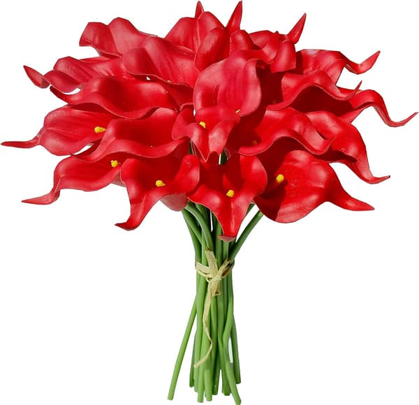 20 stk. Hvide Kunstige Calla Lily Silkeblomster 34 cm