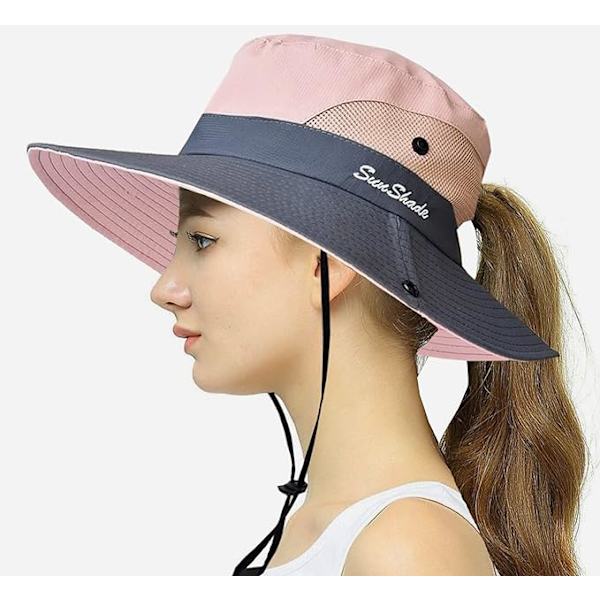 Kvindernes udendørs UV-beskyttelse-foldbare solhatte mesh bredskygget hat