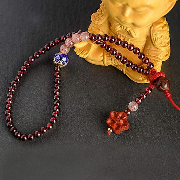 Mobiltelefon Lanyard Rem Strop Naturlig Granat Charm Håndleddsrem