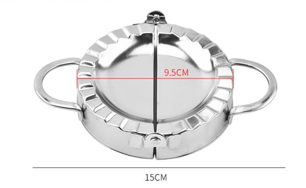Wontonform i rustfrit stål, dejform til dumplings, køkkentilbehør (diameter 9,5 cm)
