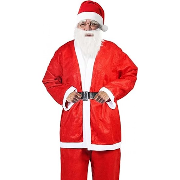 Jultomte Kostym för Vuxna - 5-Delar (Hatt, Skägg, Kläder, Byxor, B