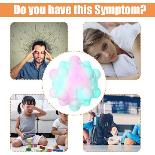 2 stycken stressboll, pop bubble sensorisk fidgetleksak, sensorisk fidget