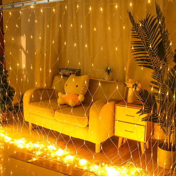 Netlys Garland, 192 LED Netlys 3M x 2M, Dæmpbar til Soveværelse