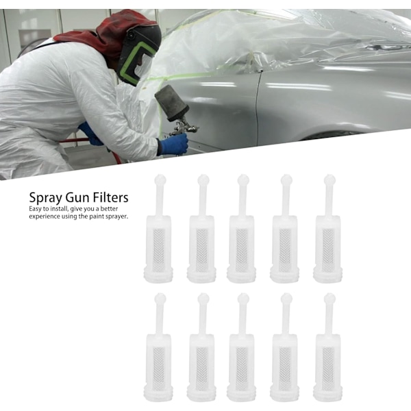 10 st Spraypistolfilter Nylon Fint Nät Billackspistolfilter Sil