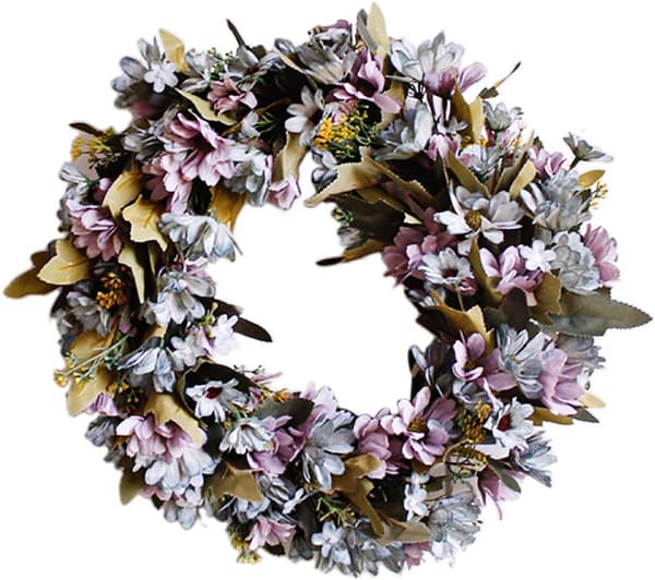 Dørkrans, kunstige blomster Daisy krans - Fire årstider foran