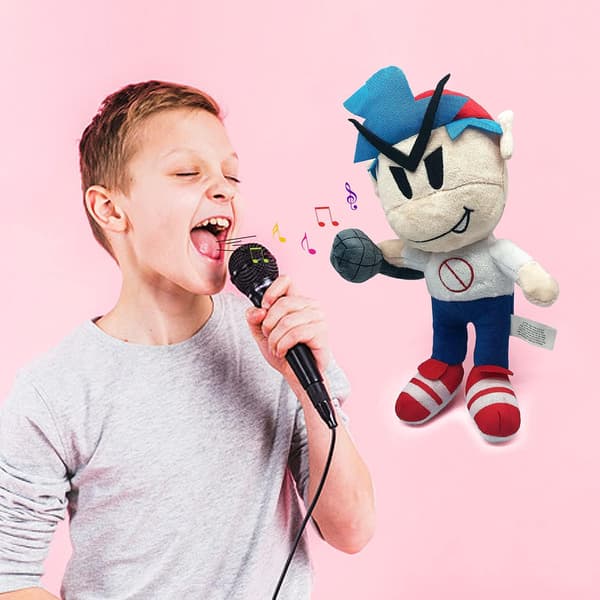 Plush Stuffed Leke, Guttedokk med Mikrofon for Jenter og Gutter