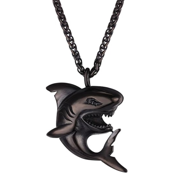 Shark Pendel Djursmycken Män Pojkar Halsband med rostfritt Ste