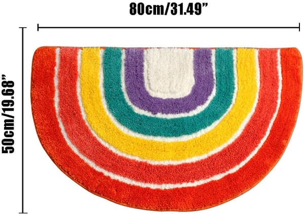 Regnbueformet Absorberende Sklisikker Mikrofiber Badematte, Passer for
