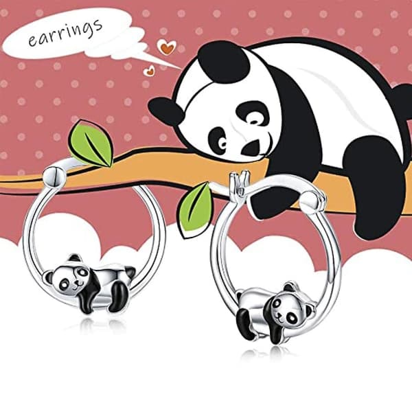 1 par søde panda epoxy øreringe