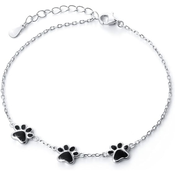 S925 Sterling Silver Puppy Cat Pet Paw Print Armband