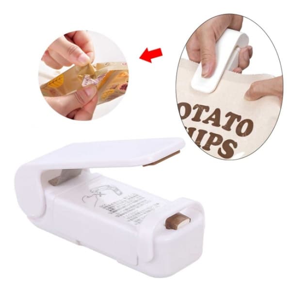 1 st Portabel Påseförslutare för Mat och Snacks vit