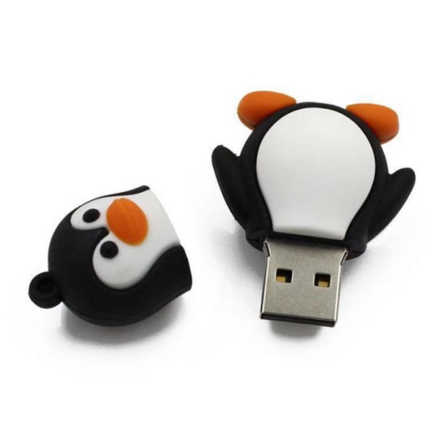 Söt tecknad pingvin USB -minne Nyhet Mode Charm PVC Si