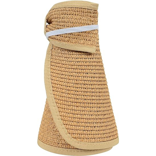 Kvinners bredbremmet krøllet stråvisir (kaffe)