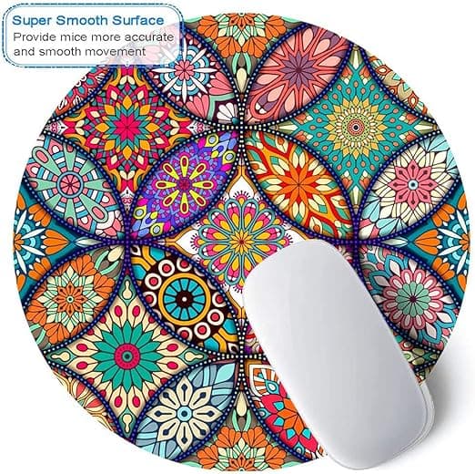 Musematte, rund mandala musematte, søt musematte med design, N