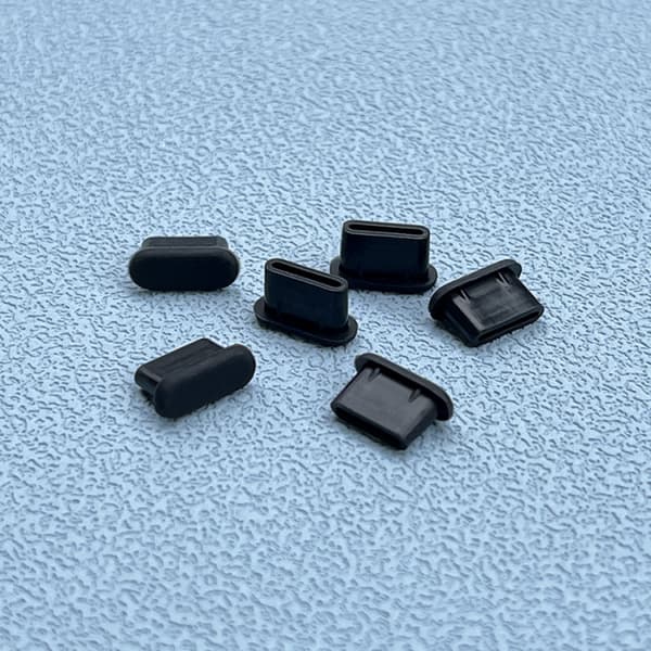 10 kpl pölysuoja USB-C / pistoke Samsungille / Type-C musta