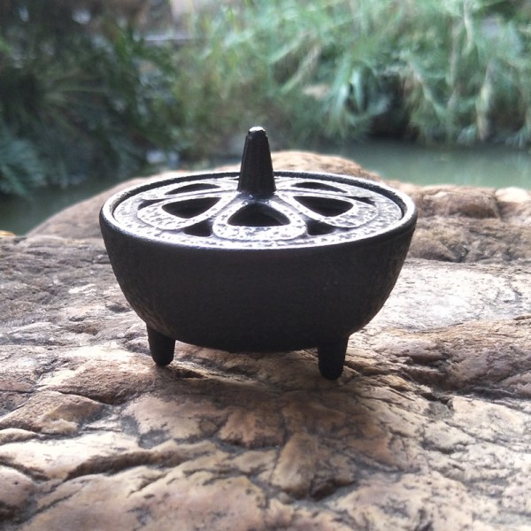 Cast Iron Lotus Shaped Incense Stick Holder