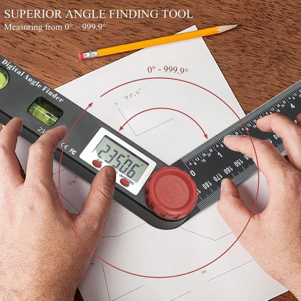 Digital vinkelmåler 0-360° Digitalt klinometer i rustfrit stål