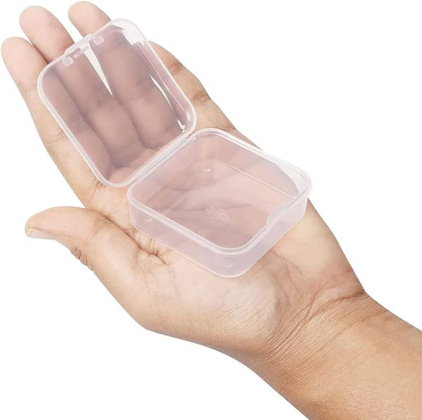20 små plastikbokse, transparent plastfirkant, lille opbevaring