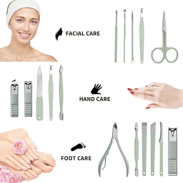 Manikyrset Personlig Vård, 16 i 1 Nagelklippare Set Professionell,
