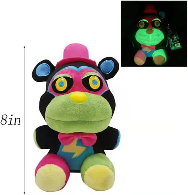 Security Breach Glow plushies Blacklight Glamrock Freddy Plush Gl