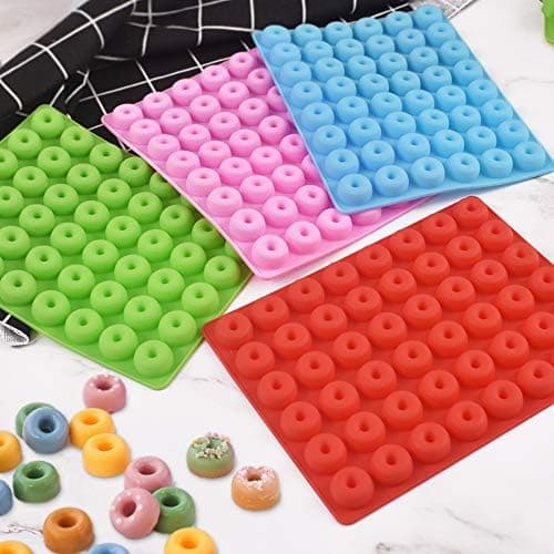 Silikone Donutforme Sæt med 4, 48 Hulrum Runde Gummy Donutforme