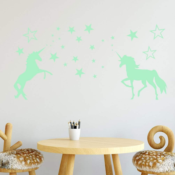Luminous Unicorn Väggdekal Luminous Häst Väggdekaler Stjärna F