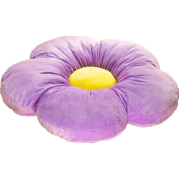 Lila kuddfodral för golvet med blommotiv - Söt inredning för