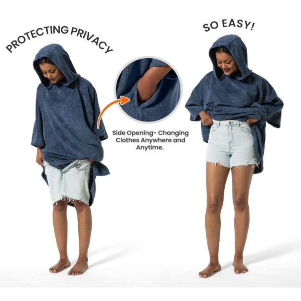 (Gul, M) Varm Absorberende Poncho, Badekåbe Hjælp Strand Skift, Po