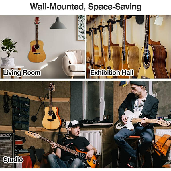 Gitarrväggfäste 3-pack, rödbrons - krokfäste - elgitarr