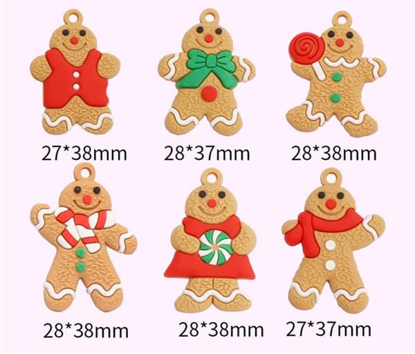 6 st pepparkaksgubbe juldekorationer, pepparkaksgubbe