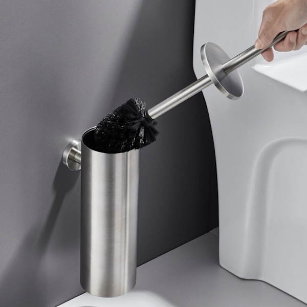 Toiletbørsteholder Toiletbørsteholder Vægmonteret Rustfrit Stål Toiletbørste Nem at installere Perfekt til badeværelse Toilet Toilet Vandtæt Nem at rengøre