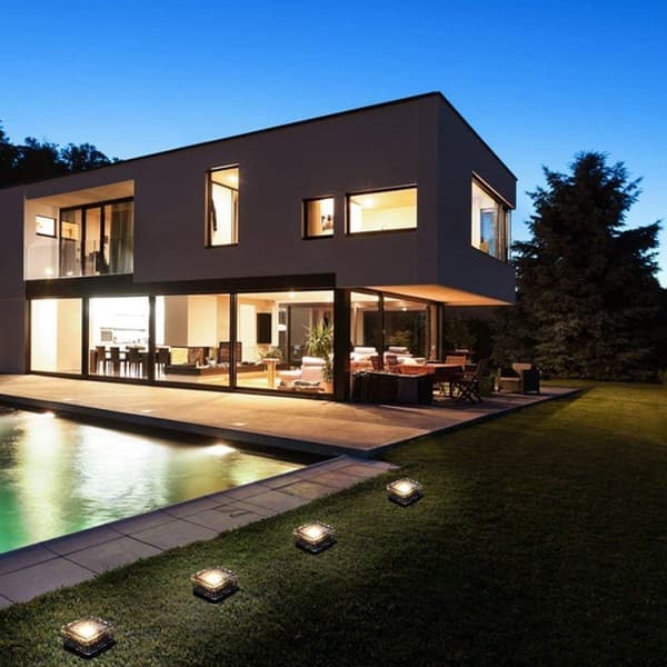 Solcelle Glass Brick Light - Solcelle Isbit LED Lys - Crystal Bric