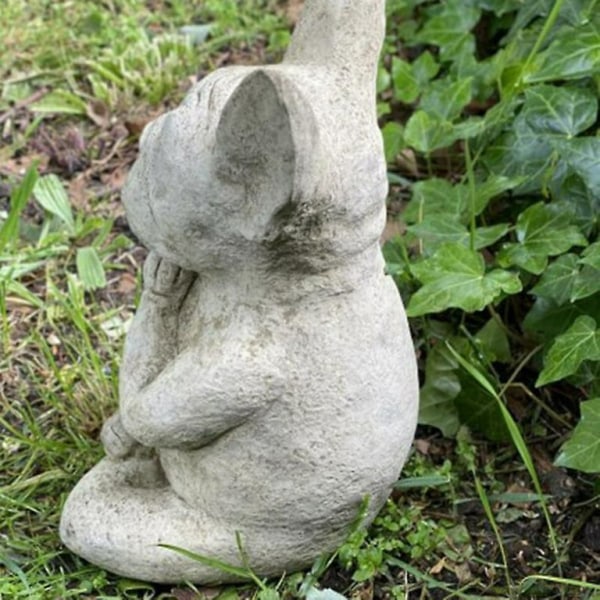 Udendørs Fransk Bulldog Have Statue Meditation Resin Håndværk Hund M