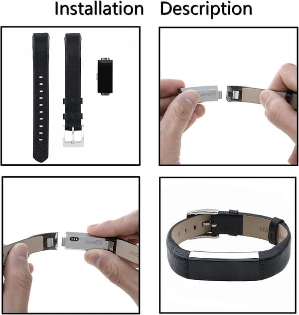 Interchangeable læderrem kompatibel med Fitbit Alta/Fitbit