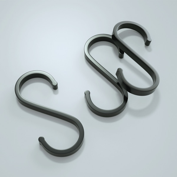 5 stk. S-kroge 5-pak Sort Sort