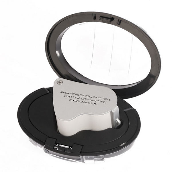 Juvelerarens linsglaslupp 30X & 60X förstoringsglas LED-lampor